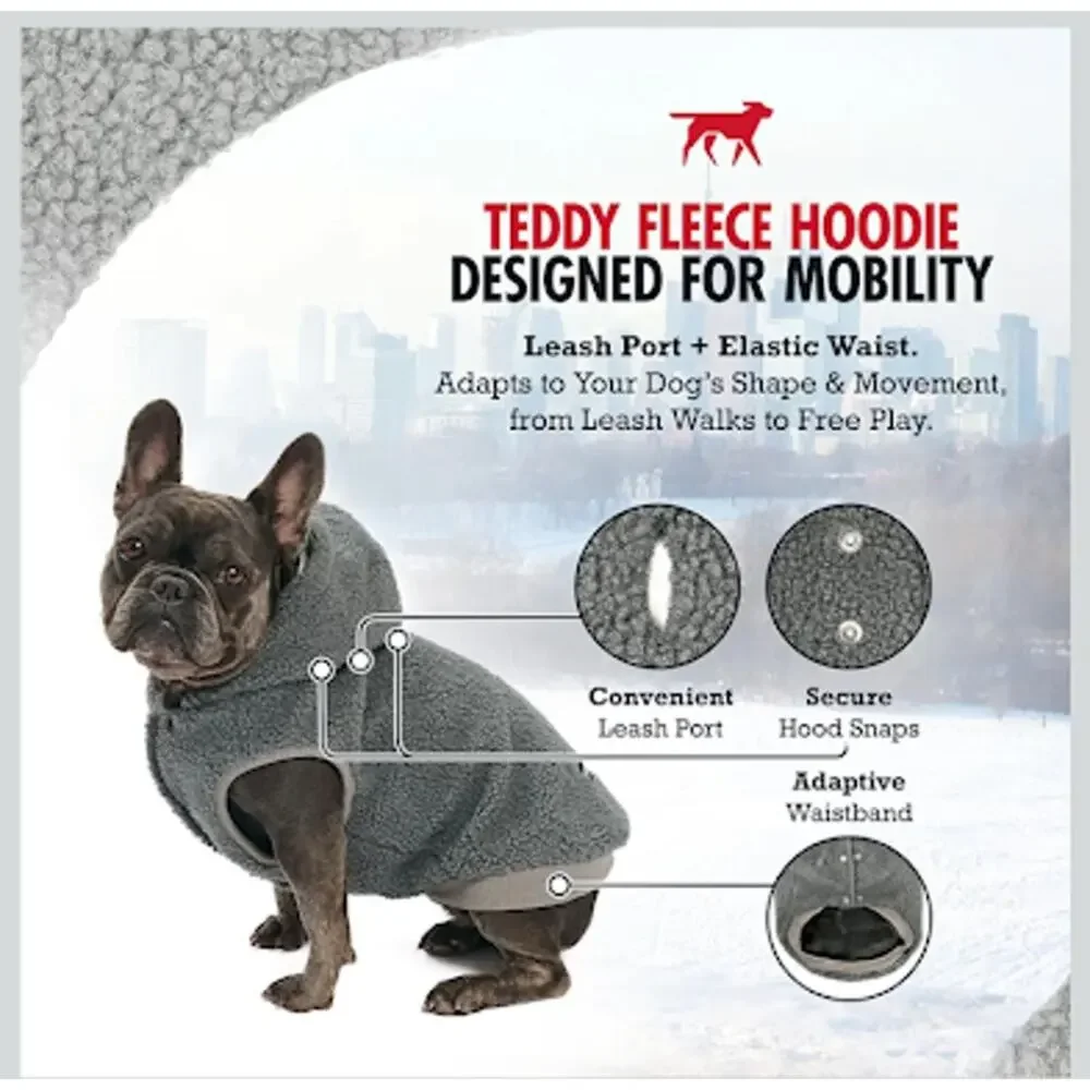 2XL Teddy Fleece Dog Hoodie Gray Warm Winter Pet Coat Jacket XXL New